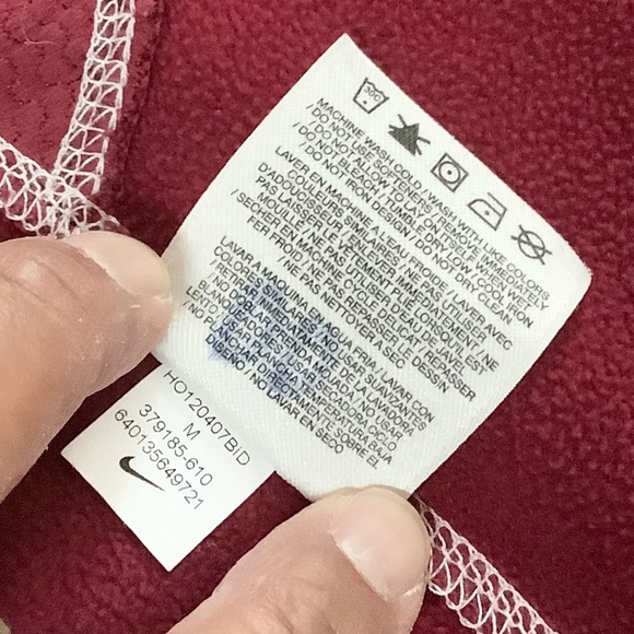 SOLD! Mens Med Nike Therma-Fit Red Fleece Pullover 1/4 Zip 379185-610 Colorado - Picture 11 of 11